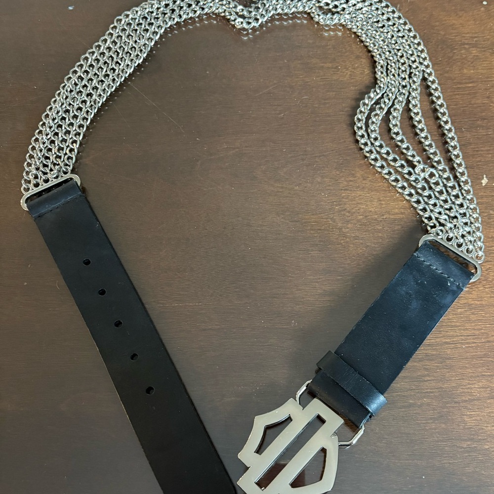 Harley-Davidson Black and Silver Chain Belt